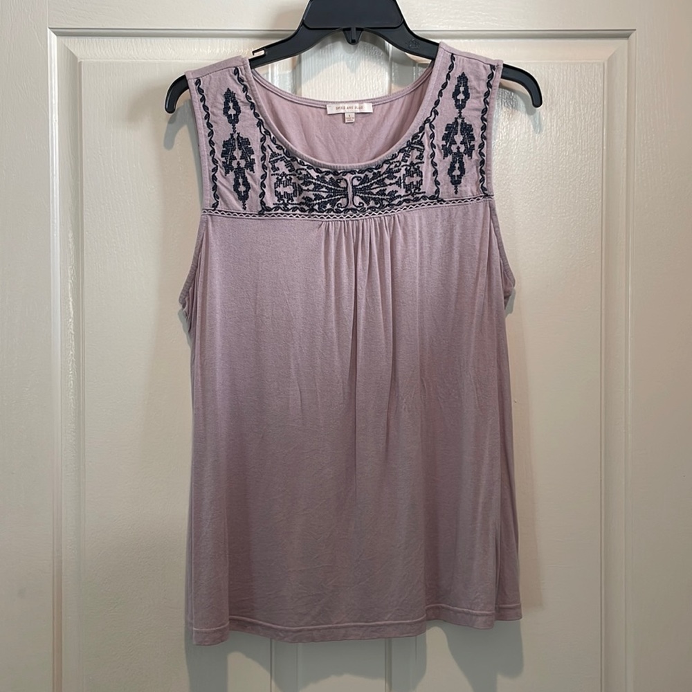Skies Are Blue Embroidered Tank